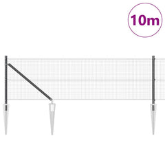 vidaXL Welded Wire Fence with Spikes 10 x 0.8 m PVC-coated Steel Grey 3