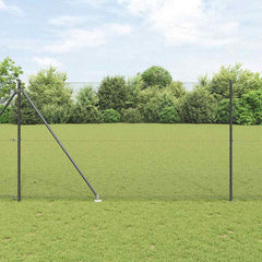 Welded Wire Fence with Spikes 10 x 1 m PVC-coated Steel Grey mesh Size 16 x 16 mm mesh 1.5 m