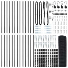 Welded Wire Fence Spikes PVC-coated Steel Grey mesh Size
