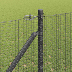 Welded Wire Fence with Spikes 50 x 1 m PVC-coated Steel Grey mesh Size 16 x 16 mm mesh 1.4 m