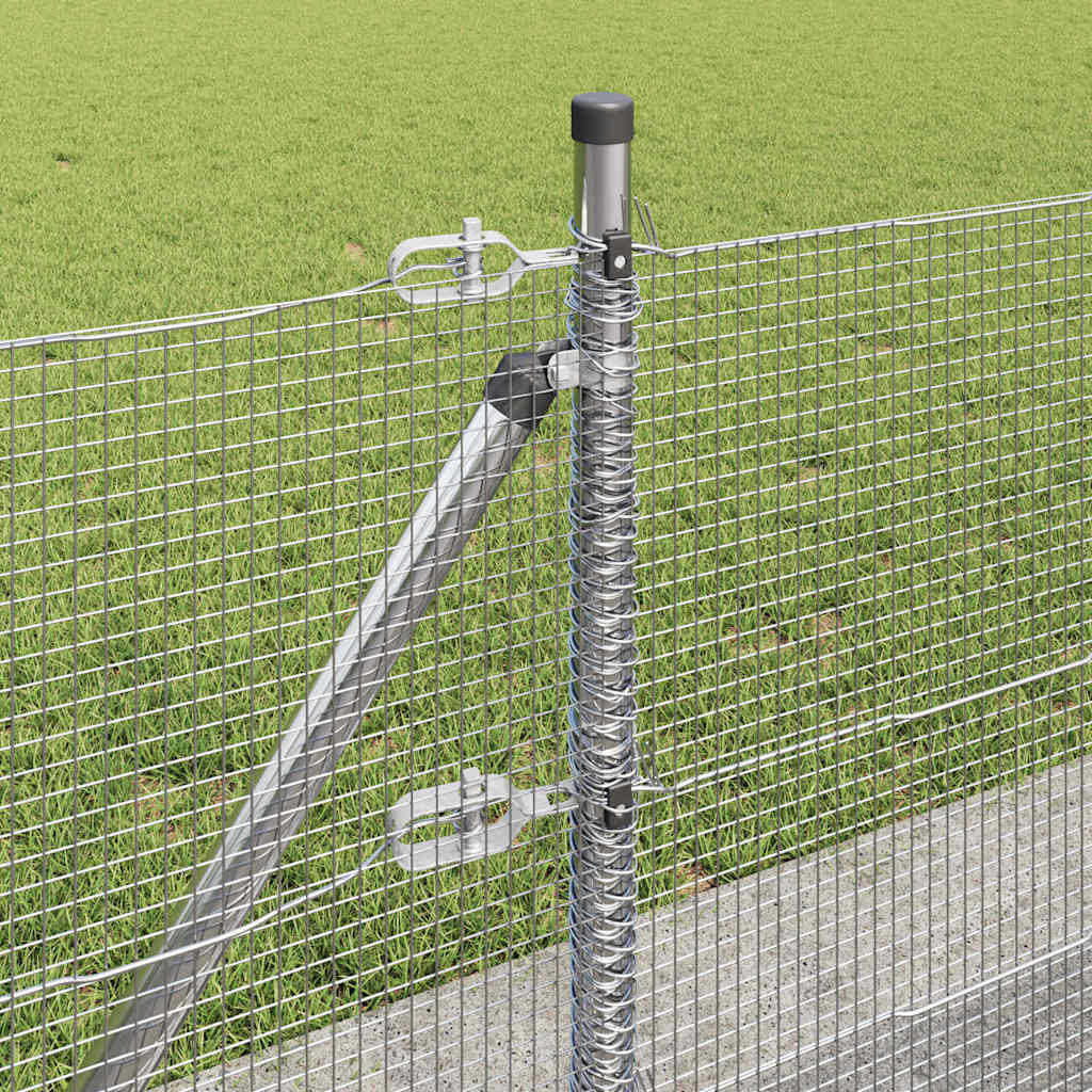 vidaXL Welded Wire Fence with Concrete Base 10 x 0.4 m Silver Mesh 5