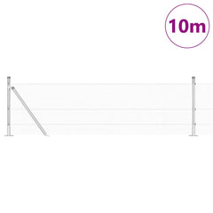 vidaXL Welded Wire Fence with Concrete Base 10 x 0.4 m Silver Mesh 3