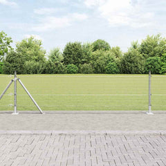 vidaXL Welded Wire Fence with Concrete Base 10 x 0.4 m Silver Mesh 1