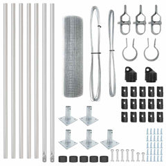 vidaXL Welded Wire Fence with Concrete Base 10 x 0.5 m Silver Mesh 6