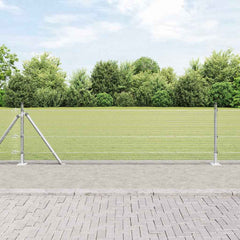 vidaXL Welded Wire Fence with Concrete Base 25 x 0.4 m Silver Mesh 1