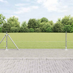 vidaXL Welded Wire Fence with Concrete Base 25 x 0.6 m Silver Mesh 1