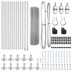 vidaXL Welded Wire Fence with Concrete Base 25 x 0.6 m Silver Mesh 6