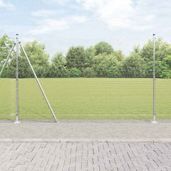 vidaXL Welded Wire Fence with Concrete Base 25 x 1 m Galvanised Steel mesh Size 19 x 19 mm mesh