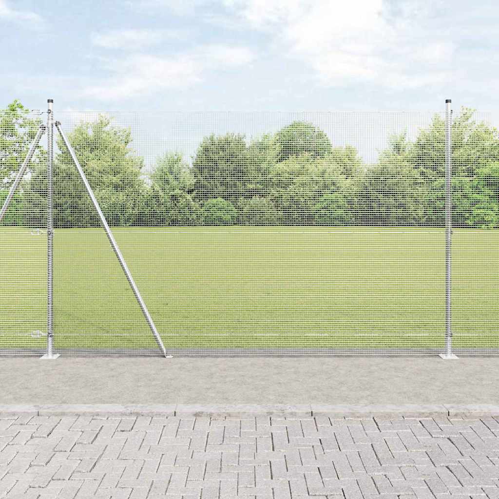 Welded Wire Fence with Concrete Base 50 x 1 m Galvanised Steel mesh Size 12 x 12 mm mesh 1.4 m