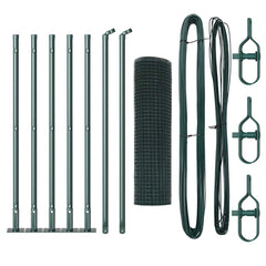 vidaXL Welded Wire Fence with Concrete Base 10 x 0.4 m Green Mesh 2