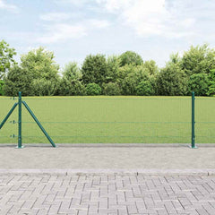vidaXL Welded Wire Fence with Concrete Base 10 x 0.6 m Green Mesh 1