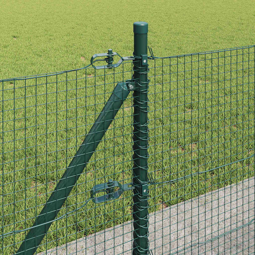 vidaXL Welded Wire Fence with Concrete Base 10 x 0.6 m Green Mesh 5