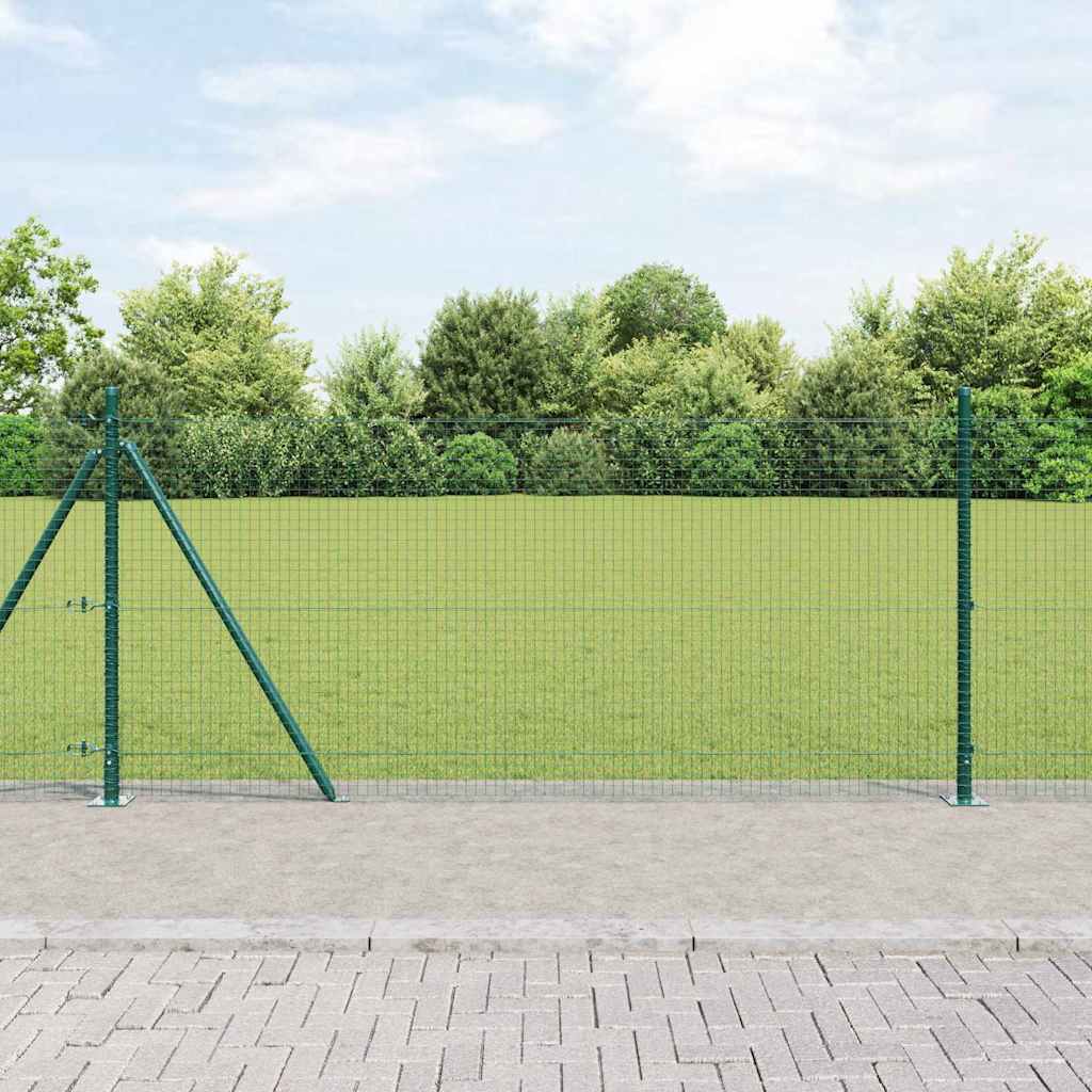 Welded Wire Fence Concrete Base Green mesh