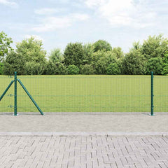 vidaXL Welded Wire Fence with Concrete Base 25 x 0.4 m Green Mesh 1