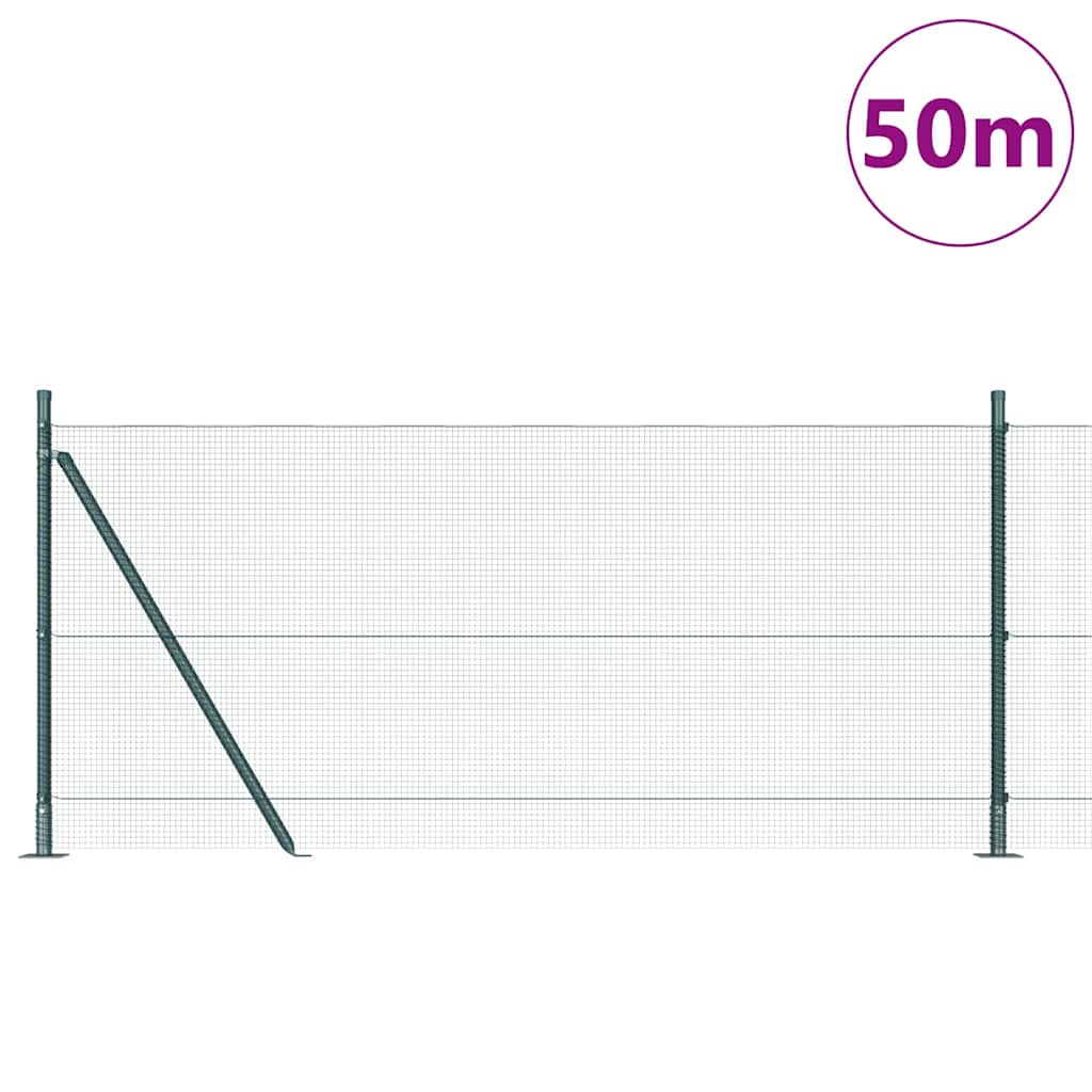 Welded Wire Fence with Concrete Base 50 x 0.4 m Green mesh Size 12 x 12 mm mesh 1 m