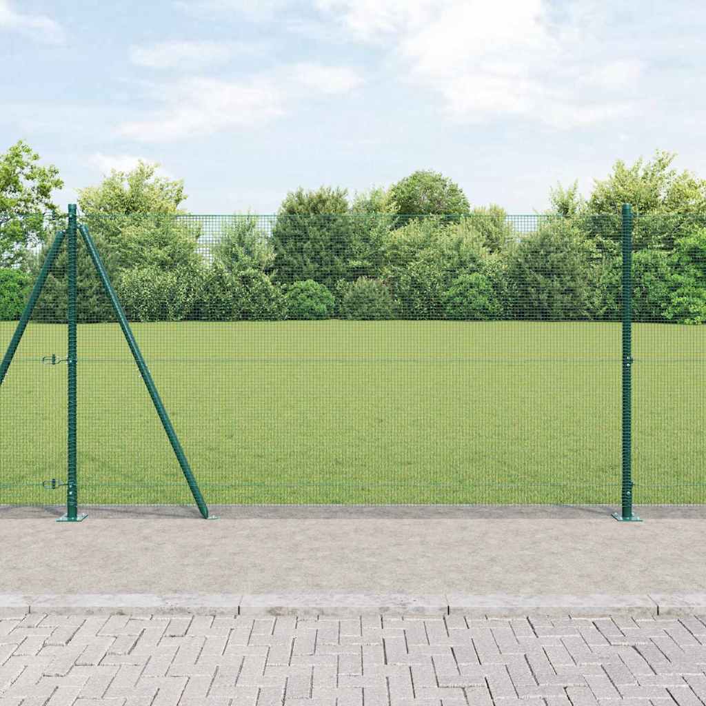 Welded Wire Fence with Concrete Base 50 x 0.4 m Green mesh Size 12 x 12 mm mesh 1.2 m