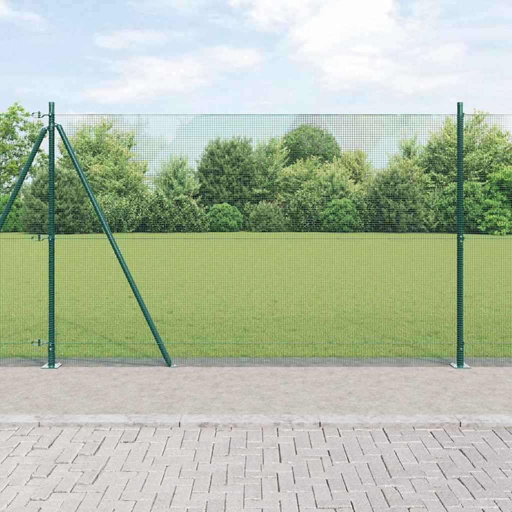 Welded Wire Fence with Concrete Base 50 x 0.4 m Green mesh Size 12 x 12 mm mesh 1.4 m