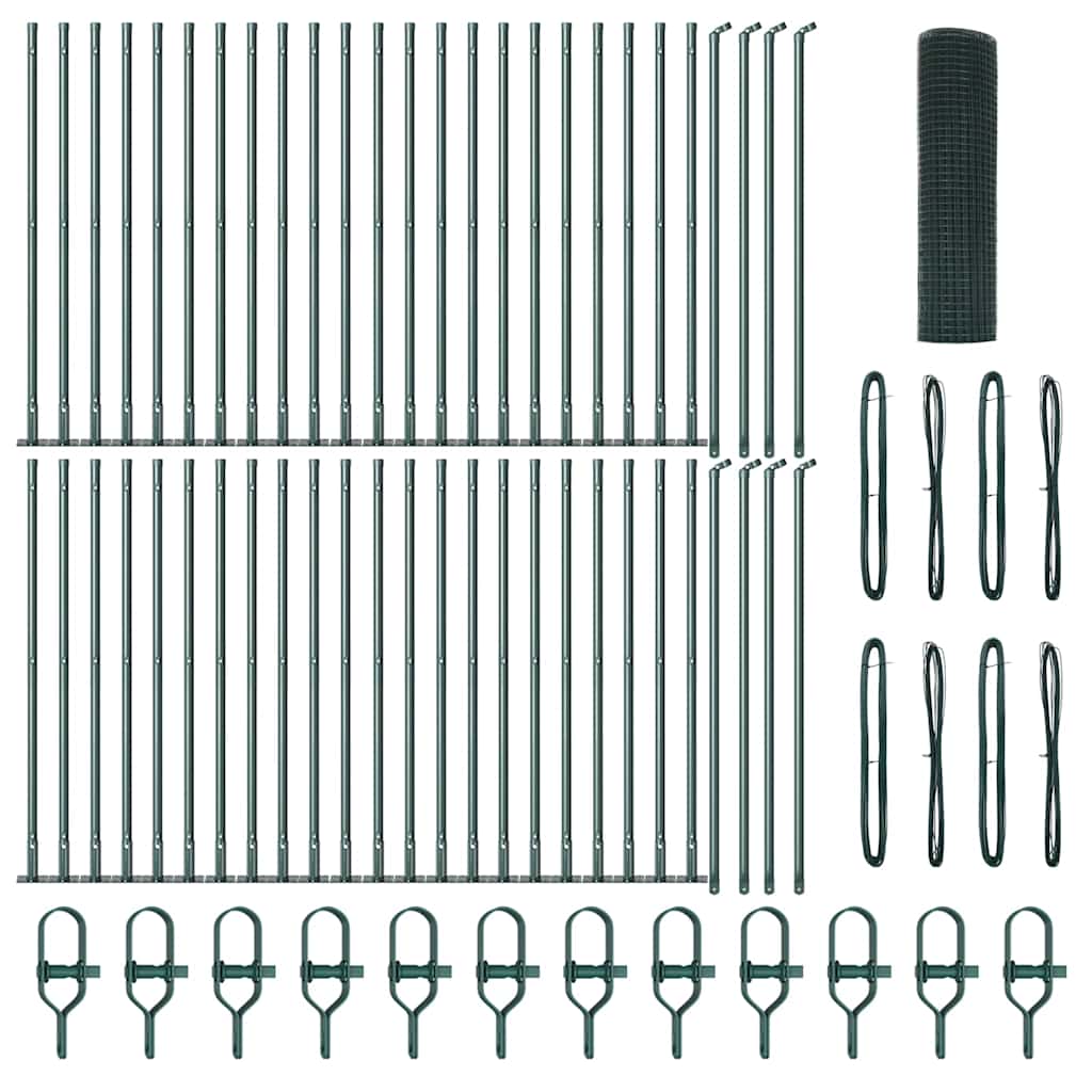 Welded Wire Fence with Concrete Base 100 x 0.4 m Green 1 m 12 x 12 mm mesh