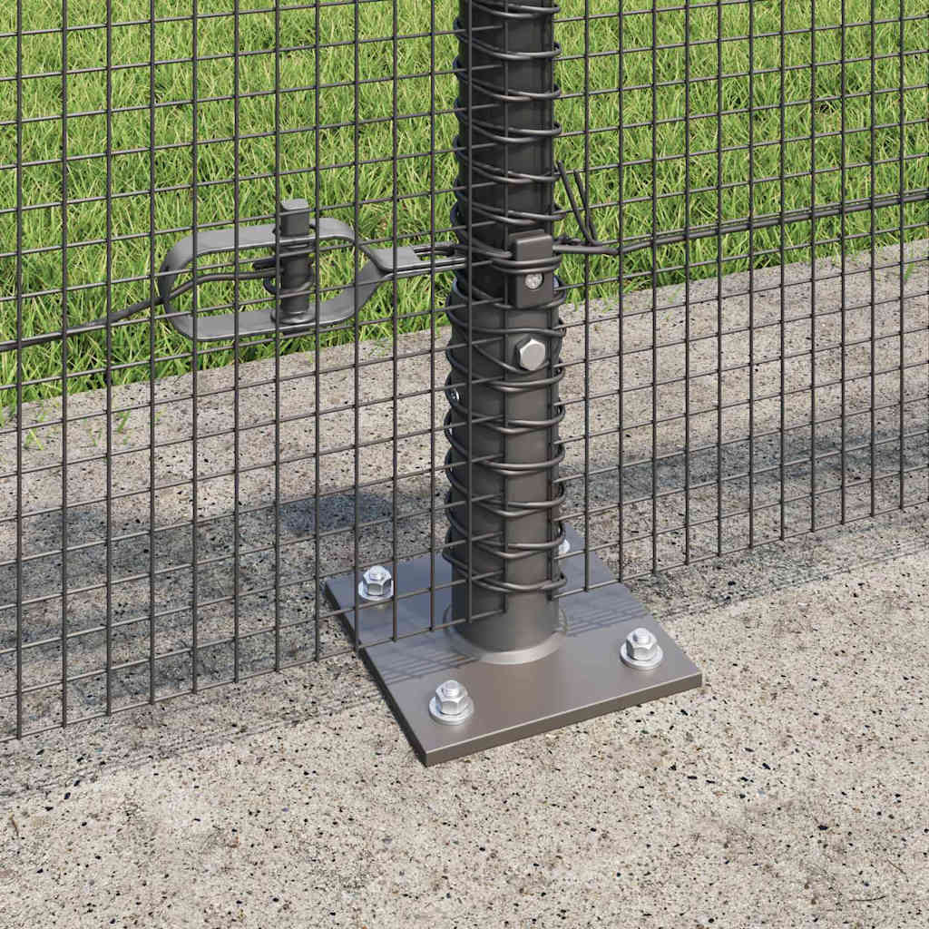 vidaXL Welded Wire Fence with Concrete Base 10 x 0.4 m Grey Mesh 4