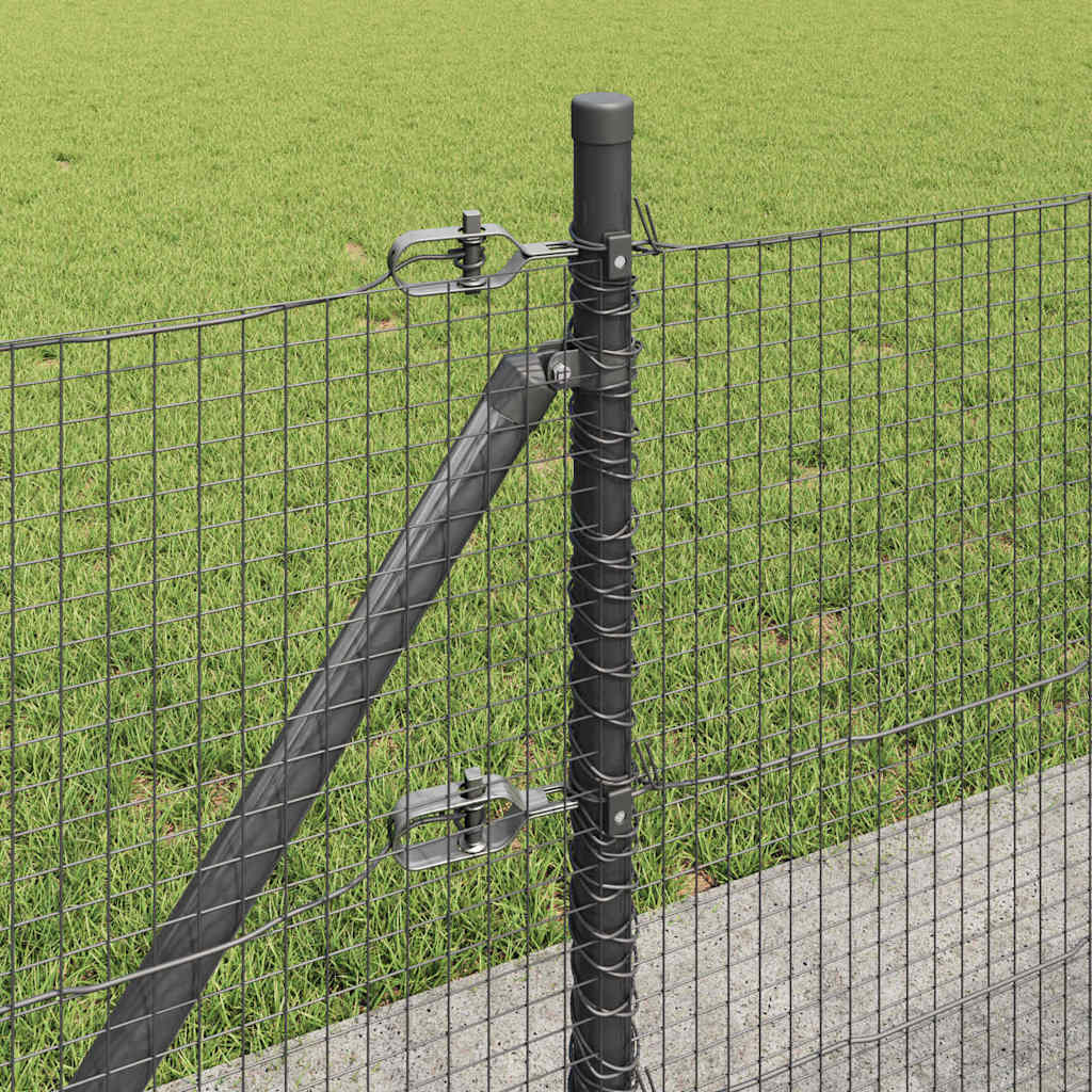 vidaXL Welded Wire Fence with Concrete Base 10 x 0.6 m Grey Mesh 5