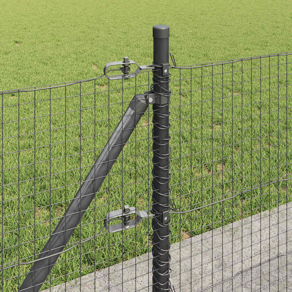 vidaXL Welded Wire Fence with Concrete Base 10 x 0.6 m Grey Mesh 5