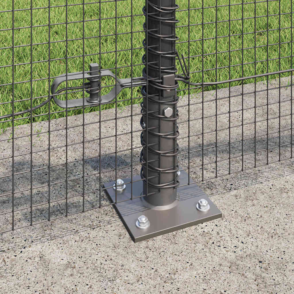 vidaXL Welded Wire Fence with Concrete Base 25 x 0.4 m Grey Mesh 4