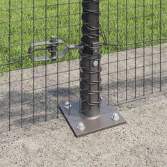 vidaXL Welded Wire Fence with Concrete Base 25 x 0.4 m Grey Mesh 4