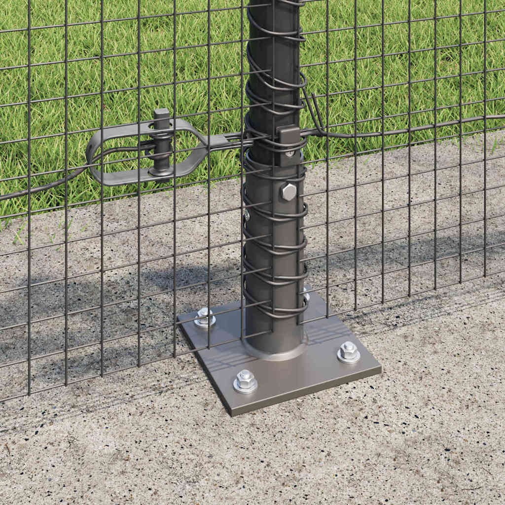 vidaXL Welded Wire Fence with Concrete Base 25 x 0.5 m Grey Mesh 4