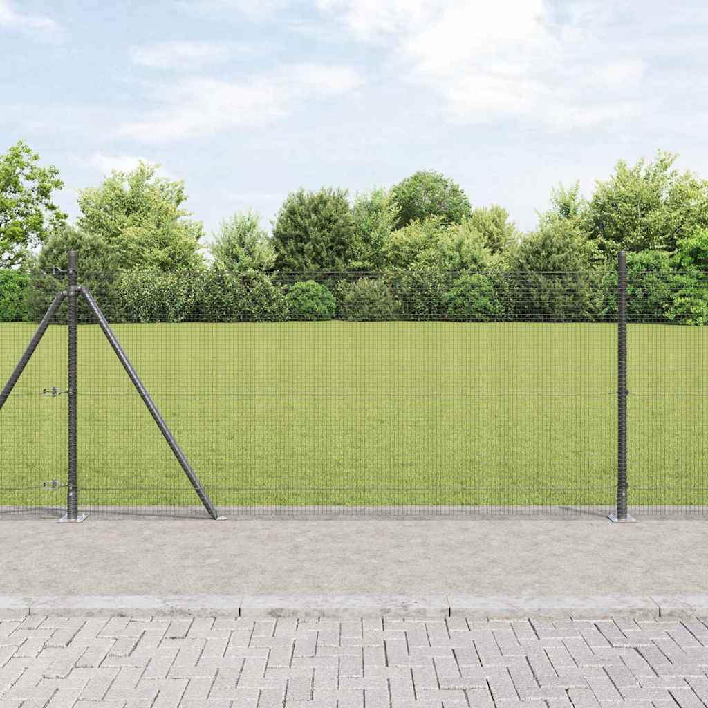 Welded Wire Fence with Concrete Base 50 x 0.4 m Grey mesh Size 16 x 16 mm mesh 1 m