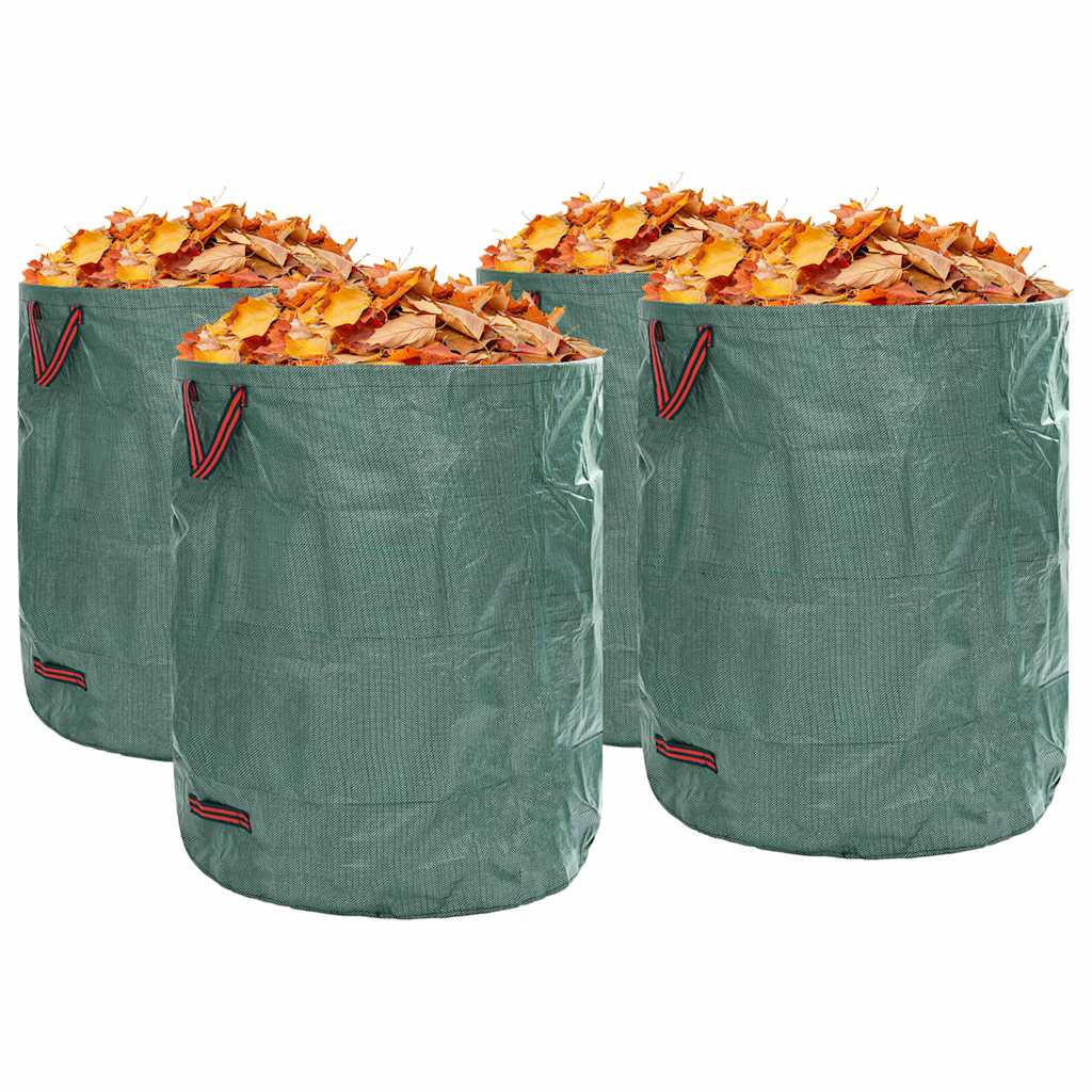 vidaXL Garden Waste Bags 4 pcs 500 L Green Polypropylene 2