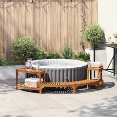 Hot Tub Surround Half-Round Solid Acacia Wood Brown 252 cm 112 cm