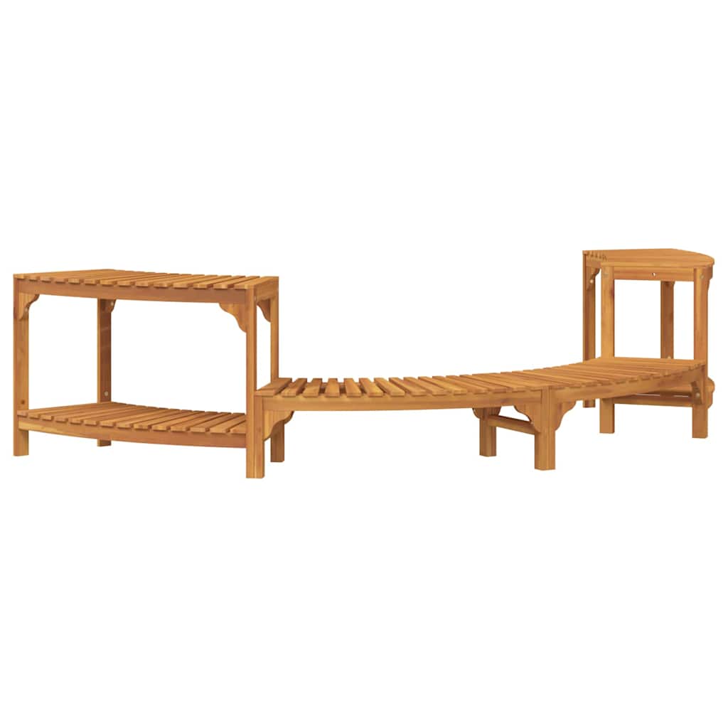 Hot Tub Surround Half-Round Solid Acacia Wood Brown 252 cm 112 cm
