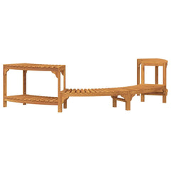 Hot Tub Surround Half-Round Solid Acacia Wood Brown 252 cm 112 cm