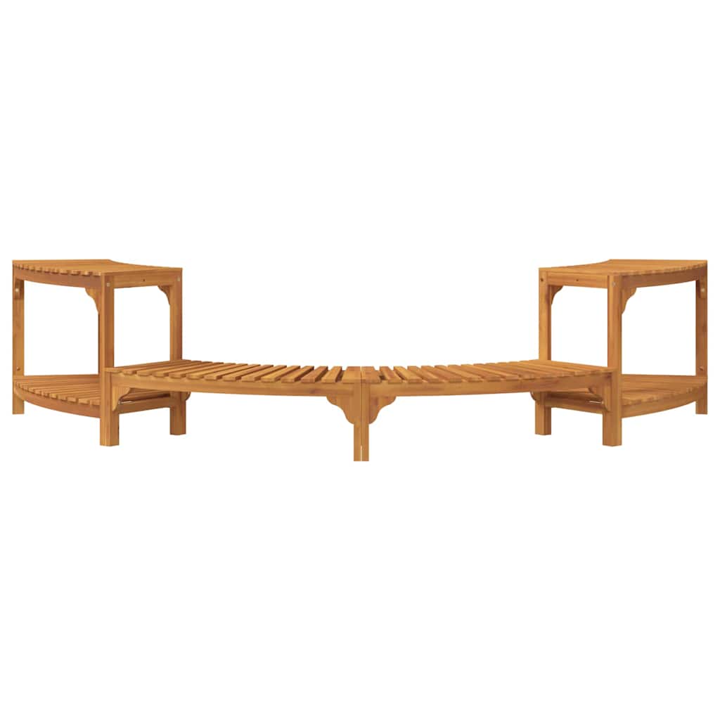Hot Tub Surround Half-Round Solid Acacia Wood Brown 252 cm 112 cm