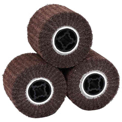 vidaXL Sanding Rollers 3 pcs Brown 12 x 12 x 10 cm Synthetic Fibre 1
