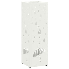 vidaXL Rain Umbrella Stand White 15.5 x 15.5 x 49 cm Steel 2