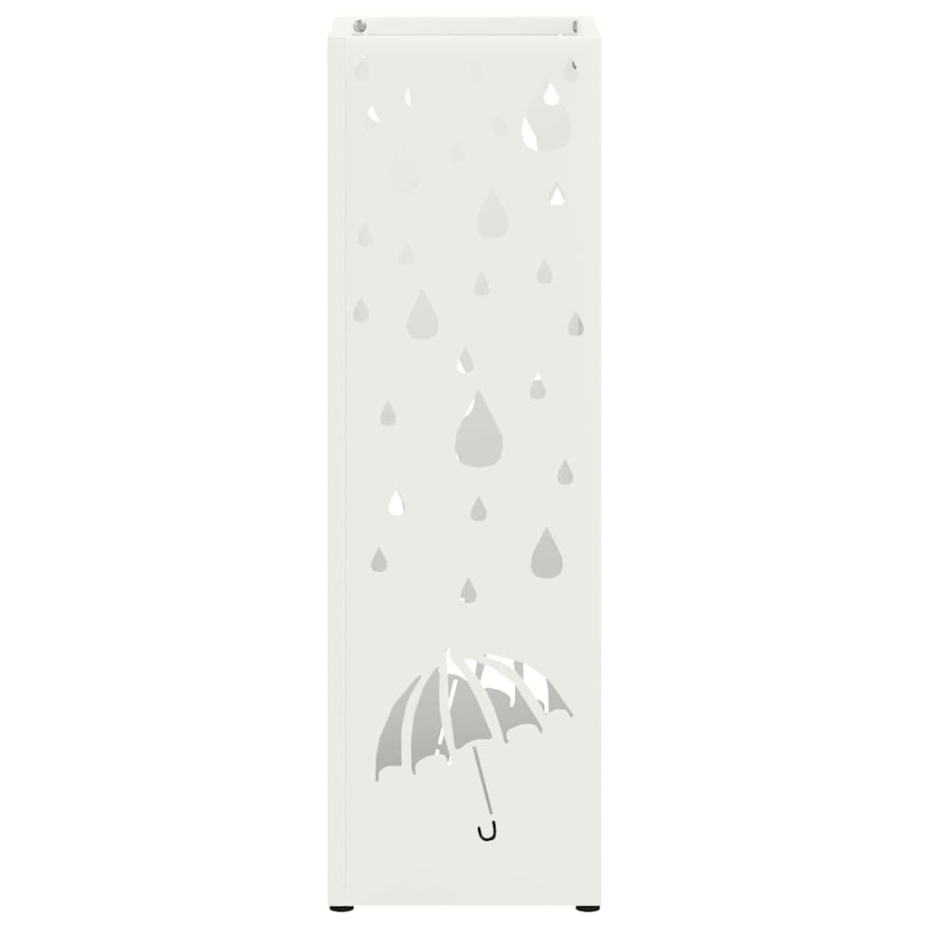 vidaXL Rain Umbrella Stand White 15.5 x 15.5 x 49 cm Steel 4