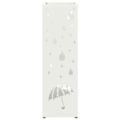 vidaXL Rain Umbrella Stand White 15.5 x 15.5 x 49 cm Steel 4