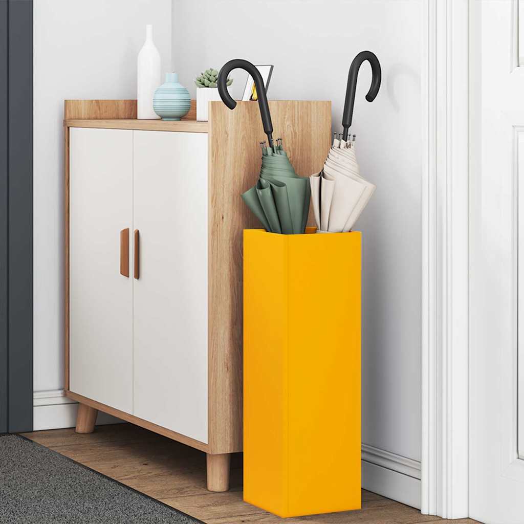 vidaXL Rain Umbrella Stand Mustard 15.5 x 15.5 x 49 cm Steel 3