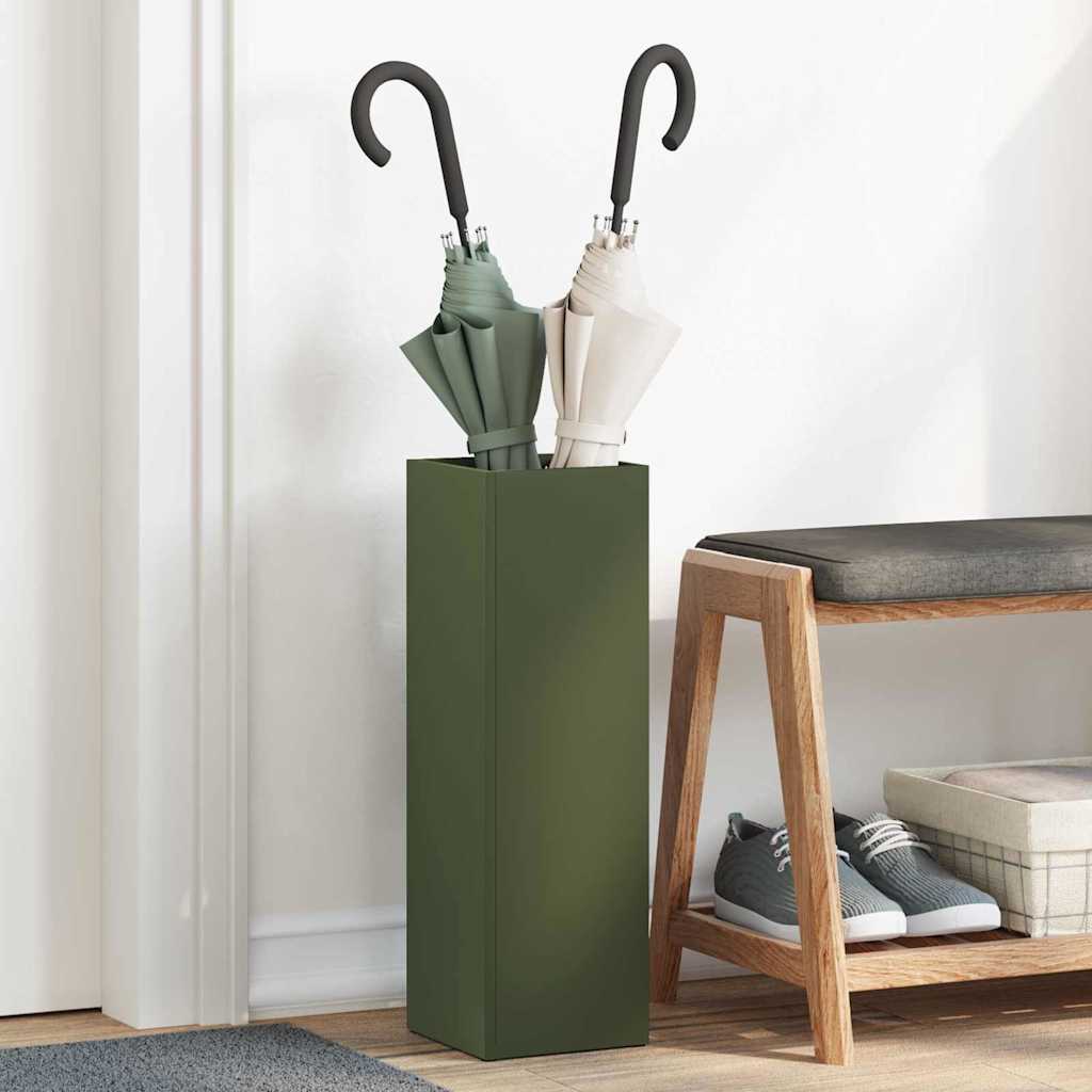 vidaXL Rain Umbrella Stand Olive 15.5 x 15.5 x 49 cm Steel 1
