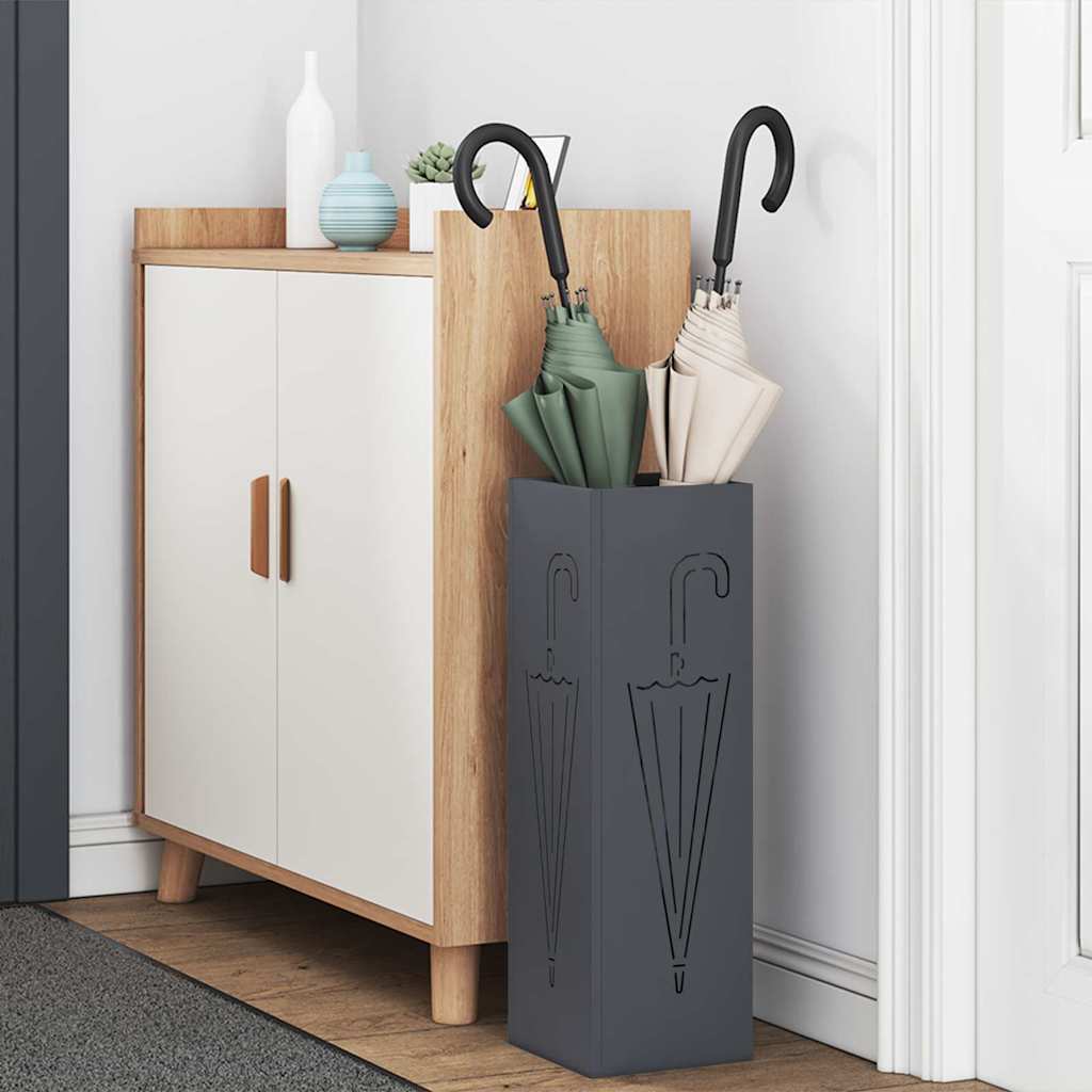 vidaXL Rain Umbrella Stand Anthracite 15.5 x 15.5 x 49 cm Steel 3