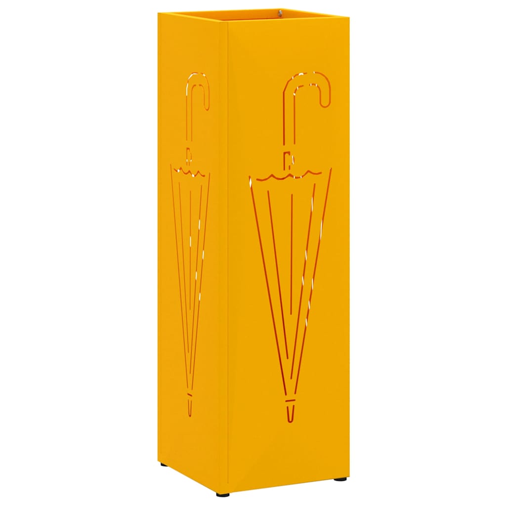 vidaXL Rain Umbrella Stand Mustard 15.5 x 15.5 x 49 cm Steel 2