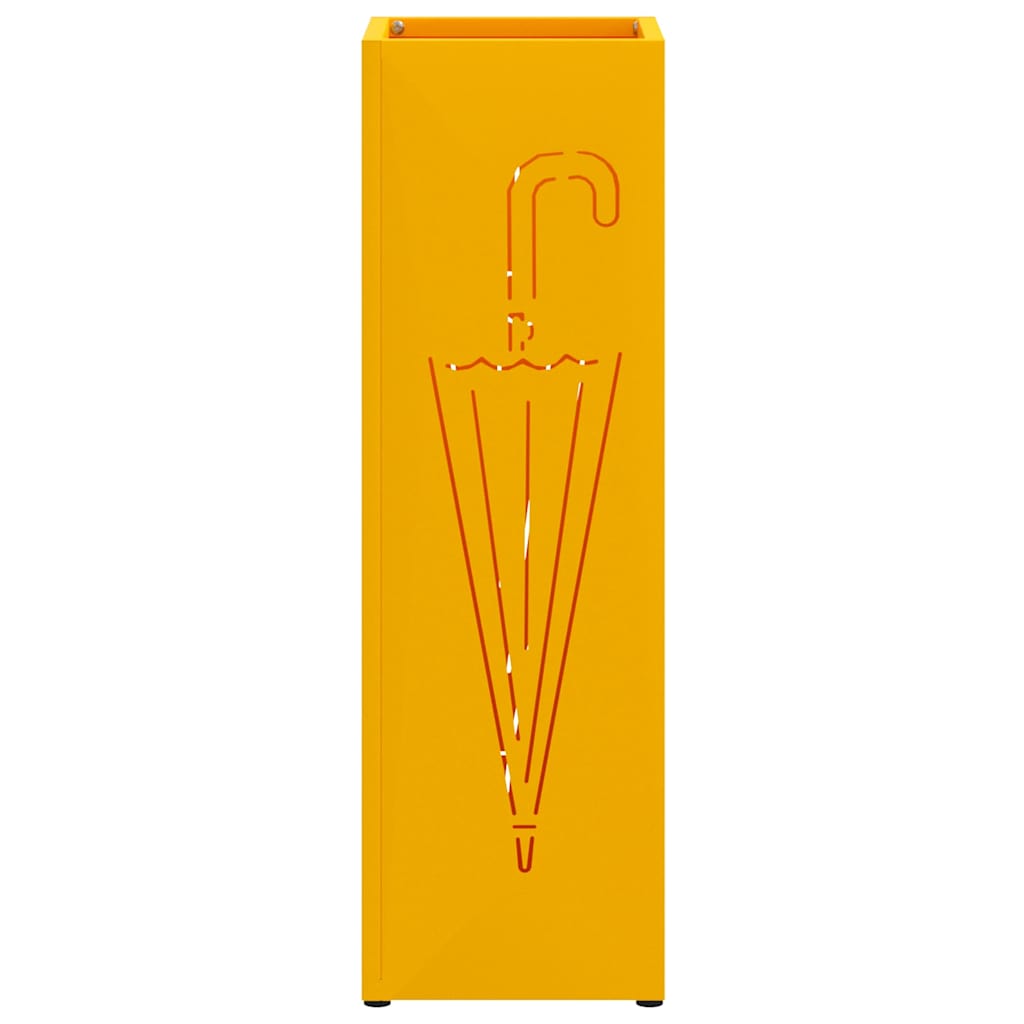 vidaXL Rain Umbrella Stand Mustard 15.5 x 15.5 x 49 cm Steel 4