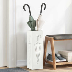vidaXL Rain Umbrella Stand White 15.5 x 15.5 x 49 cm Steel 1