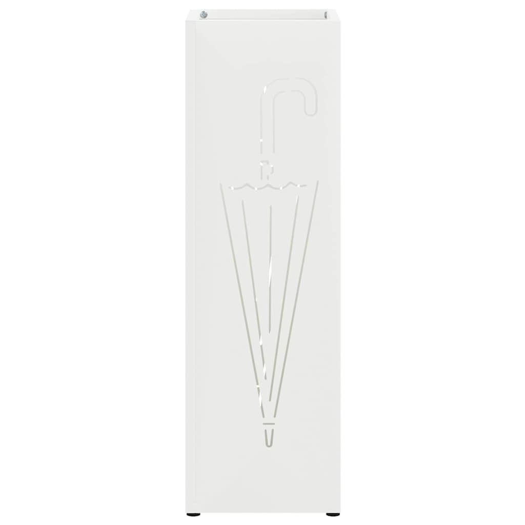 vidaXL Rain Umbrella Stand White 15.5 x 15.5 x 49 cm Steel 4