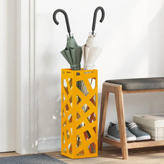 vidaXL Rain Umbrella Stand Mustard 15.5 x 15.5 x 49 cm Steel 1