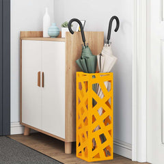 vidaXL Rain Umbrella Stand Mustard 15.5 x 15.5 x 49 cm Steel 3