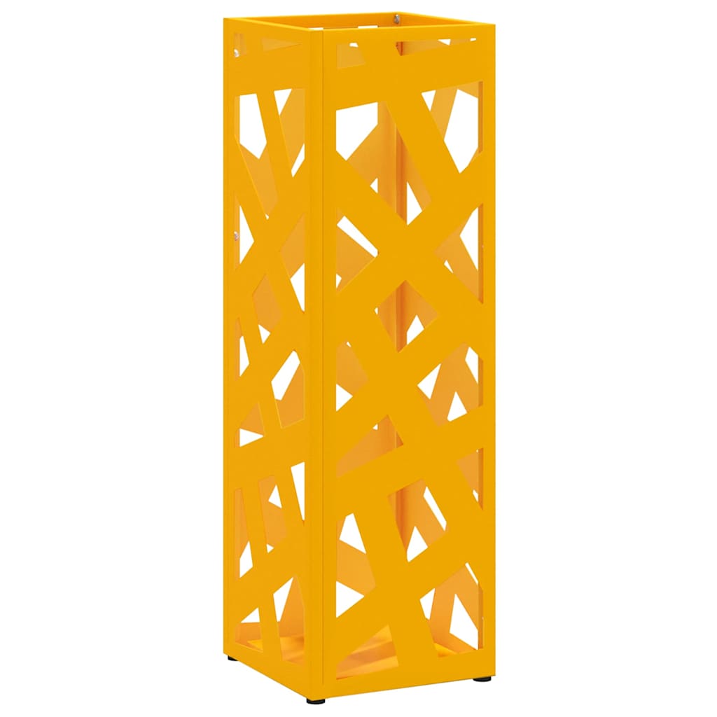 vidaXL Rain Umbrella Stand Mustard 15.5 x 15.5 x 49 cm Steel 2