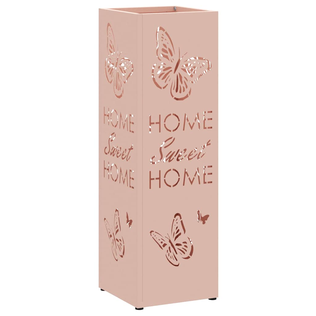 vidaXL Rain Umbrella Stand with Storage Pink 15.5 x 15.5 x 49 cm Steel 2