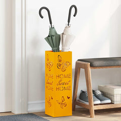 vidaXL Rain Umbrella Stand Mustard 15.5 x 15.5 x 49 cm Steel 1